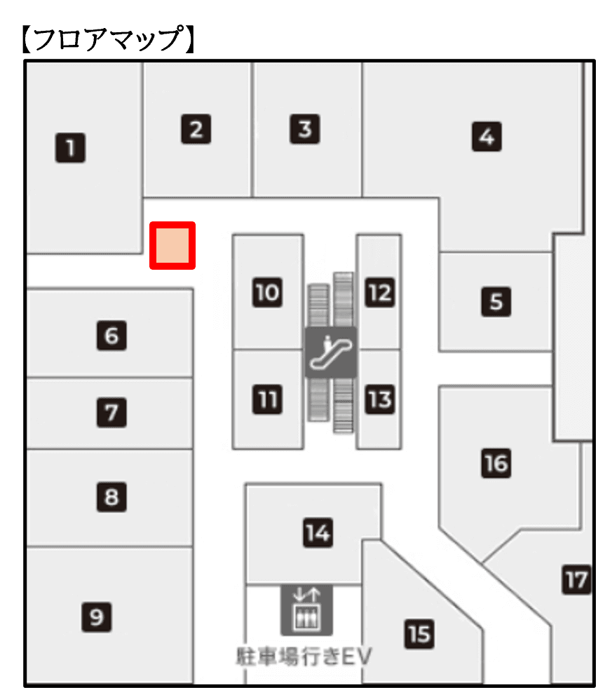 「④3F イベントスペース」ファッション・アパレル雑貨などの物販や展示に最適なイベントスペースの図面・フロアマップ