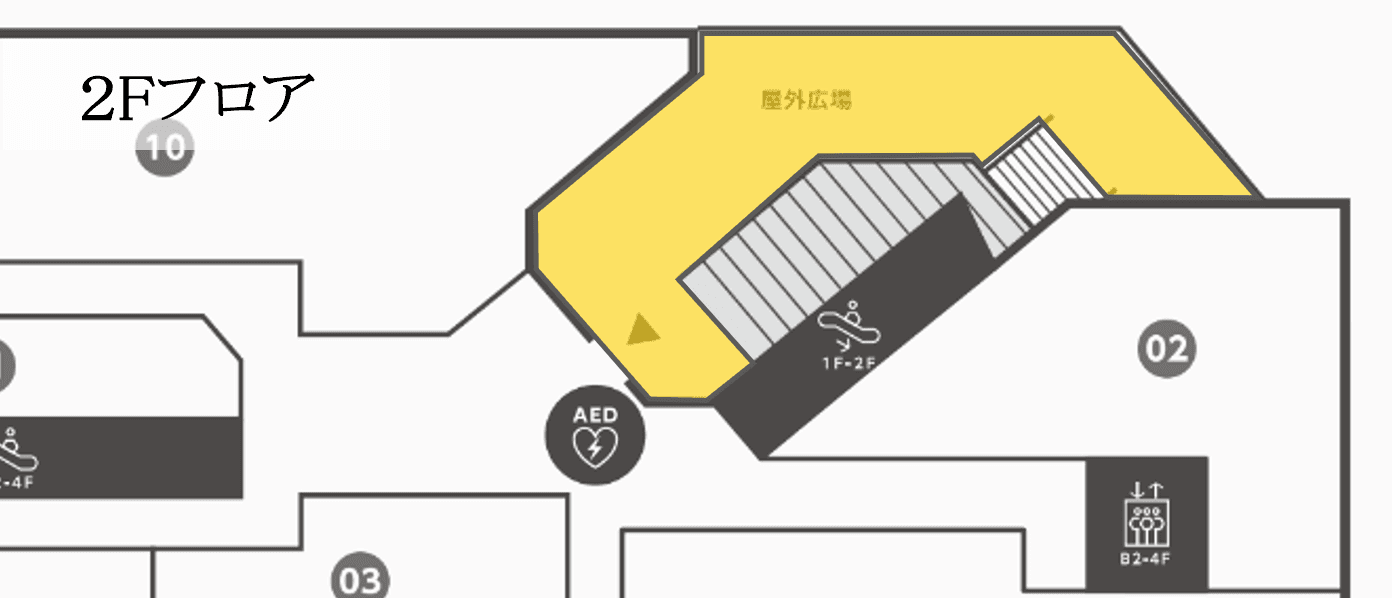 「2階屋外広場」すすきの交差点目の前!大型イベントや物販のポップアップにおすすめのCOCONO TEREACEイベントスペースの図面・フロアマップ
