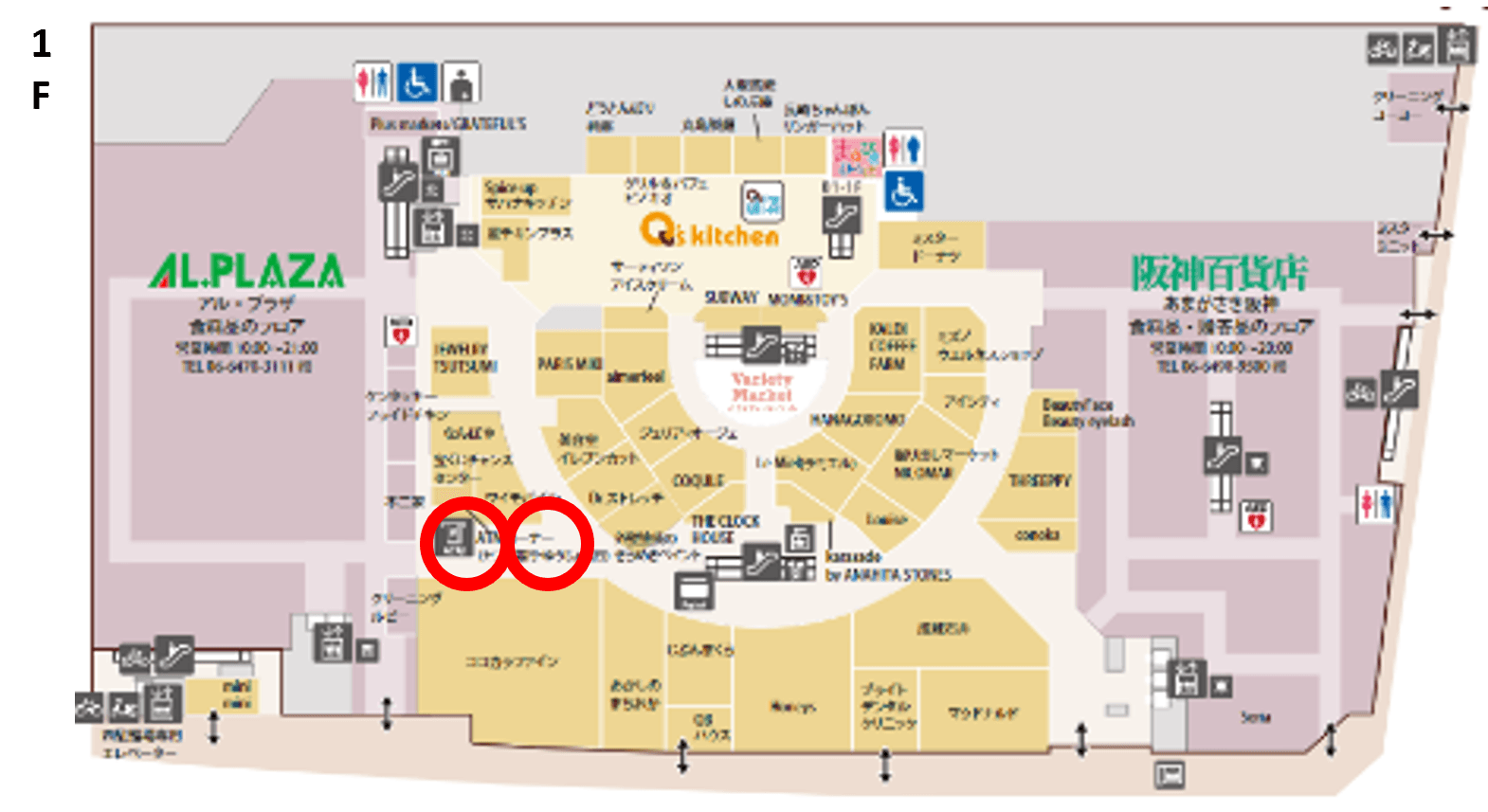 あまがさきキューズモール【メディア】「⑧‐eフロアシート(イベントスペース周辺)」の図面・フロアマップ