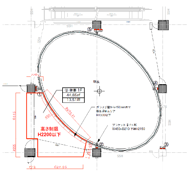 「③1F ショップイン前」入口導線に近く視認性抜群!プロモーション・ポップアップに最適なイベントスペースの図面・フロアマップ