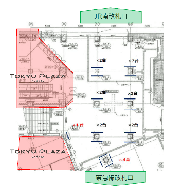 【メディア】コンコースデジタルサイネージの図面・フロアマップ
