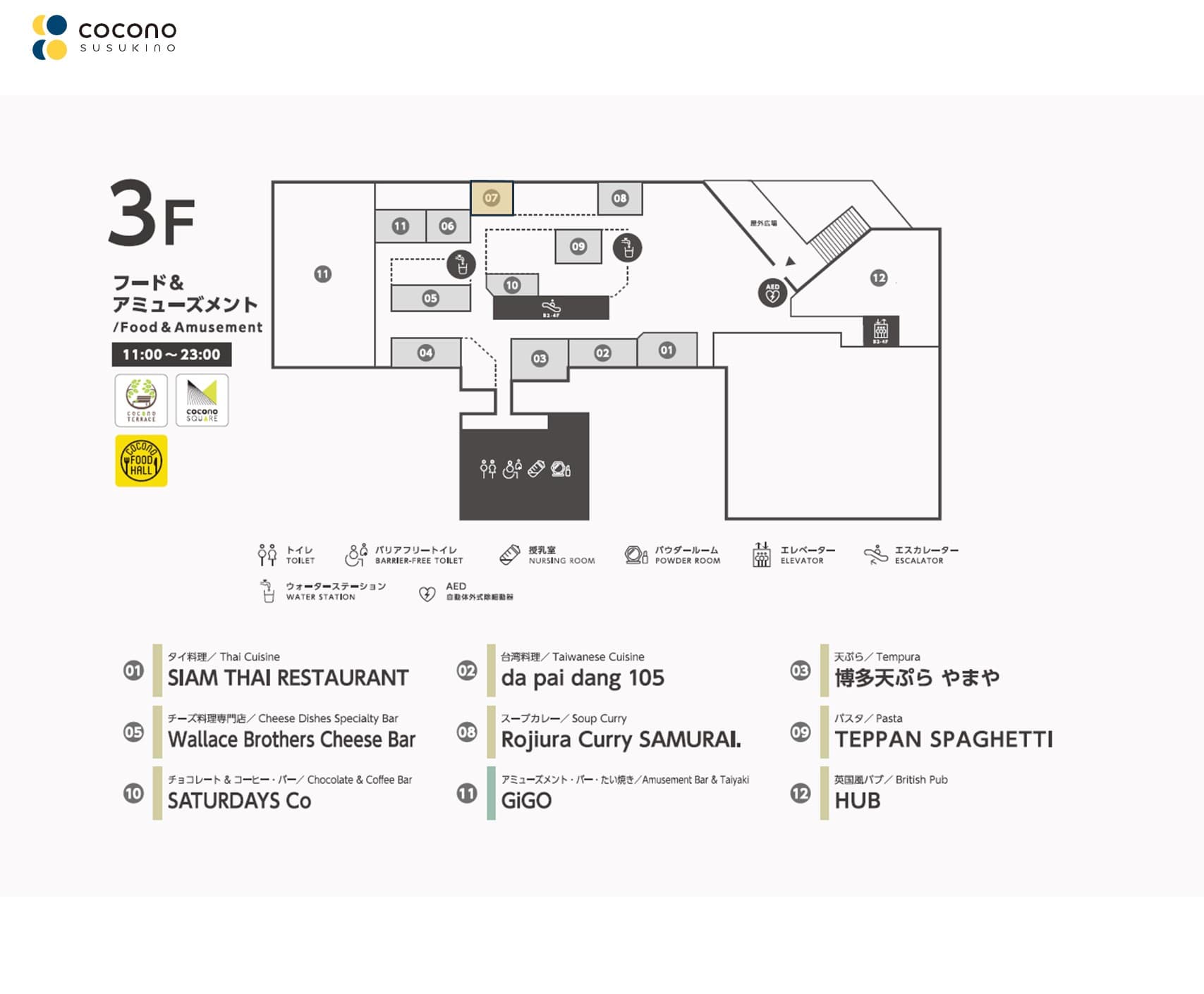 【飲食(フードホール)】の図面・フロアマップ