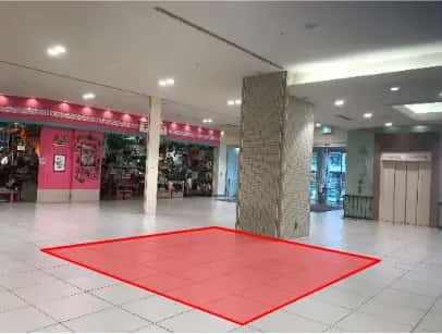 「⑦1F イトーヨーカドー(IY)前」ポップアップストアやプロモーション用途に適した店舗出入口前のイベントスペース