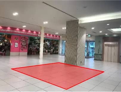 「⑦1F イトーヨーカドー(IY)前」ポップアップストアやプロモーション用途に適した店舗出入口前のイベントスペース